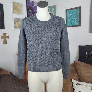 Gap Factory Honeycomb Crew Neck Grey Heather Sweater S